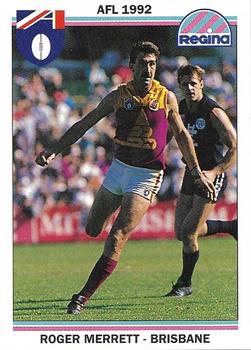 1992 AFL Regina #161 Roger Merrett Front